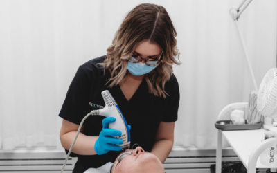 woman undergoing Clear and brilliant laser therapy in Edmonton